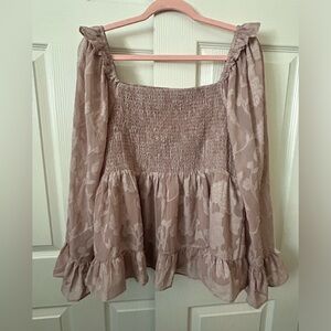 Cato Dusty Pink Smocked Top